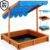 Deuba Sandkasten, Sandkasten 120x120cm verschließbar Sonnendach Bodenplane UV-Schutz Sandkiste Kindersandkasten Buddelkiste Sandbox Sandkiste