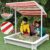 Melko Sandkasten »Holzsandkasten Sonnendach Sandkiste mit Überdachung Sandbox aus Holz in Weiß Spielhaus Absenkbar Sandkastenabdeckung…