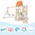 Merax Spielturm »Segelabenteur«, aus Holz, XXL Spielhaus für Kinder mit blauer Rutsche und Schaukel, Klettergerüst mit Sandkasten, Kletterleiter…