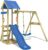 WICKEY Spielturm Klettergerüst TinyWave mit Schaukel & Blauer Rutsche, Outdoor Kinder Kletterturm mit Sandkasten, Leiter & Spiel-Zubehör für den…